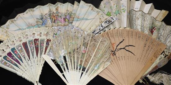 Seven assorted fans